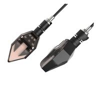 HOODANCOS 2pcs LED Motorcycle Signal Lights Two-color Turn Indicators High Brightness Warning Lights for Motorbike Safety with Wire