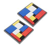 HOODANCOS 2pcs Logic Puzzle Brain Teaser, 88 Challenges with Wearresistant Abs Material and Chunkier Geometric Shape Blocks, for Early Childhood Development and Stem Education