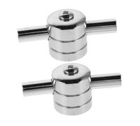HOODANCOS 2pcs Metal Drum Lug Hardware for Snare and Bass Drums, Double End Cylindrical Design with Dual Adjustment, Versatile Compatibility Minimising Friction, for Drumming Performance
