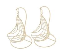 HOODANCOS 2pcs Mini Hanging Hammock Chair Metal Dollhouse Furniture for Miniature Bedroom Patio Decor Tiny Swing Rustic White