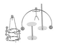 HOODANCOS 2pcs Mini Iron Balancing Set - Science Art Swing Sculpture and Perpetual Motion Wiggles, Decompressive Office Physics Balance for Home and Desktop Decor