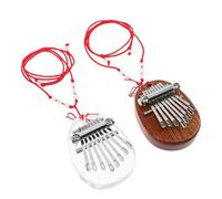 HOODANCOS 2pcs Mini Kalimba Thumb Piano 8-Tone Portable Finger Piano Lanyard, Small Wooden and Crystal Kalimba for Adults Beginners, Home Music Instrument