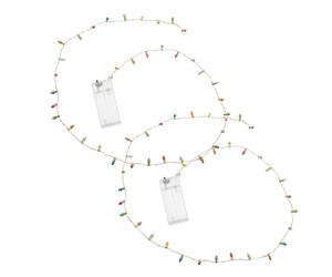 HOODANCOS 2pcs Miniature Dollhouse String Lights Battery-Operated Fairy Lights for Christmas Decoration for Doll House Furniture and Mini Craft Scenes