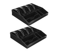 HOODANCOS 2pcs Money Storage Drawer Cash Drawer Tray Paper Currency Cash Organiser Tray Bill Organizer Register Accessory Register Counter Holder Black