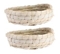 HOODANCOS 2Pcs Natural Pigeon Nests for Breeding and Hatching Handmade Supplies with Comfortable Bedding Anti-deformation Design Suitable for Carrier and Racing Pigeons