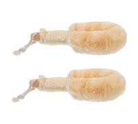 HOODANCOS 2pcs Natural Sisal Bath Brush Slip Handle for Shower Gentle Scrub and Exfoliating Skin Cleansing for Back and Body Use