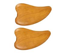 HOODANCOS 2pcs Natural Wood Facial Scraping Plate for Meridian Therapy and Muscle Relief Smooth Heart-Shaped Scraping Board for Face Neck Massage and Improvement
