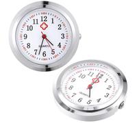 HOODANCOS 2pcs Nurses Fob Watch Pocket Watch Dial with Intuitive Quartz Movement Silver Glass Material Convenient to Carry for Creative