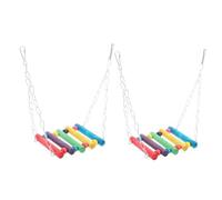 HOODANCOS 2Pcs Parrot Swing with Hanging Chain Natural Wood Bird Perch Stand for Parakeets and Parrots Install Cage Hanging to Enhance Pet Activity and Provide Natural Texture Experience