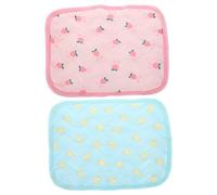 HOODANCOS 2pcs Pet Cooling Pads for Small Animals Hamster Bunny Breathable Cooling Mats Summer Sleeping Bed Xs Pink Cherry Blue Banana for Rabbits and Guinea Pigs
