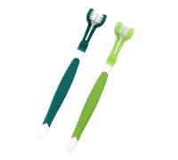HOODANCOS 2pcs Pet Triple Headed Toothbrush for Dogs and for Teeth Cleaning Gum Disease Prevention Fresh Breath Oral Care Suitable for Puppies and Pets