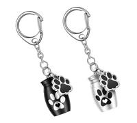 HOODANCOS 2pcs Pet Urns Container Key Chain Decor with Strong Lid Aluminium Alloy for Ashes Storage Memorial Place Keepsake Ornament for Pet Loving Friends