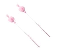 HOODANCOS 2pcs Pink Cat Interactive Plush Ball Made of Plastic and Plush for Training and Keeping Cats Active and Indoor Pet Play