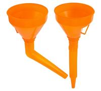 HOODANCOS 2pcs Plastic Car and Motorcycle Fuel Funnel Set Thickened Lightweight Refueling Funnels for Outdoor Driving and Emergency Situations Orange Multifunctional