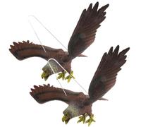 HOODANCOS 2pcs Plastic Eagle Ornament Hanging Decoration with Realistic Large Eagle Shape, Chic Outdoor Garden Hanging, Good Decoration and Shiny Visual Effects for Tree and Fly Deterrent