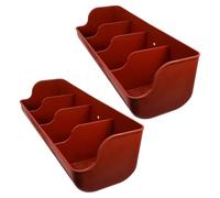 HOODANCOS 2pcs Plastic Livestock Feeder Trough for Piglets and Small Animals, Stable Design with 4 Slots and Nonslip Base, Easy Clean Feeding Bowl for Barns and Small Farms