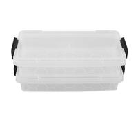 HOODANCOS 2pcs Plastic Pencil Case Stackable Storage Box for School Students Art Supplies Paintbrush Holder Pencil Box