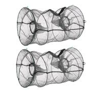 HOODANCOS 2pcs Portable Folding Crab Trap Net for Shrimp Fish Crawfish Durable Nylon Minnow Cage for Recreational Fishing and Professional Aquaculture Compact and Easy to Carry