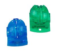 HOODANCOS 2pcs Portable Golf Ball Line Marker Lightweight Plastic Golf Ball Marking Alignment Tool with Slotted Design for Accurate Swing and Putting Aid in Green and Blue