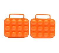 HOODANCOS 2pcs Portable Orange Egg Containers with Egg Collision Protection and Crush Resistance Pp Material Storage Box for Camping and Picnic Carry Case for Refrigerator