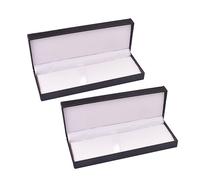 HOODANCOS 2pcs Portable PU Leather Pen Box Black Stationery Container Gift Case for Business Partners and Friends Easy Open Closure