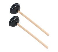 HOODANCOS 2Pcs Professional Bathroom Plunger with Wood Handle Heavy-duty Suction Cup Unblocker for Toilets Sinks Showers and Bathtubs Convenient Household Drain Cleaning Tool