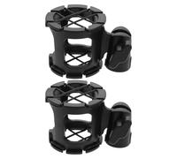 HOODANCOS 2pcs Professional Microphone Shock Mount Clip Vibration Mic Holder for Condenser Mic Studio Recording Podcast with Plastic Spring Clamp