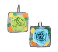 HOODANCOS 2Pcs Rabbit Foraging Snuffle Mats Slow Feeding Polar Fleece Pet Sniffing for Stress Relief and Intelligence Exercise Non-slip Design Machine Washable Suitable for Bunnies and Small