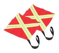 HOODANCOS 2pcs Red Reflective Kayak Safety Flags with User-friendly Rope for High Visibility Towing and Early Morning Trips Sturdy Polyester Composite Material Warning Flags for Canoe