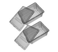 HOODANCOS 2pcs Reptile Feeding Box with Ventilation Enclosure for Tarantula Frog Scorpion Habitat Fade Resistant Terrarium Viewable and Reusable Pet Maintenance Container