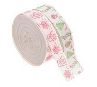 HOODANCOS 2pcs Reusable Cotton Christmas Ribbon for Holiday DIY Crafts Snowflake Snowman Patterns Festive Gift for for for for for for Wrapping and Tree Decorations Indoor Outdoor Use