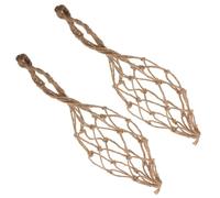 HOODANCOS 2Pcs Reusable Wine Bottle Carrier Net Bag with Hemp Rope Handle, Portable Wine Bottle Tote for Travel and Outdoor Use, Suitable for 1Lb and 2Lb Jars