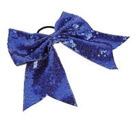 HOODANCOS 2pcs Soft and Comfortable Blue Bow Hair Ties, Stretch Flexible Cloth Ponytail Holders with Gentle Design, for Beaches and Office