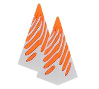 HOODANCOS 2pcs Spiral Cone Set, 3d Printed Illusion Pyramid Passthrough Sculptures, Orange and White Desk Decorations for Stress Relief and Home Office Use