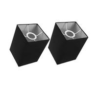 HOODANCOS 2pcs Square Fabric Lamp Shades for Bulbs Stylish Table Lamp Replacement Covers Easy Installation Warm Light Diffusion for Living and Bedroom Decor