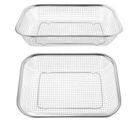 HOODANCOS 2pcs Stainless Steel Kitchen Strainer Basket for Vegetable and Fruit Draining, Multipurpose Draining Basket with Large Capacity, Sturdy Mesh Design for Meal Prep and Household Use