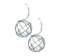 HOODANCOS 2Pcs Stainless Steel Pet Grass Holder Balls Hanging Feeder for Rabbits Guinea Pigs Chinchillas Animals Space-saving Hay Container
