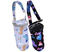 HOODANCOS 2Pcs Stroller Milk Bottle Thermal Sleeve Insulated Nursing Bottle Cover Set Grey Dark Color Portable Feeder Cooler Bag for Breastmilk Storage