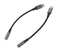 HOODANCOS 2pcs USB C to Headphone Adapter Cable Aluminum Alloy Type- Converter for Sound Music and Calls Compact Lightweight Aux Earphone Adapter for Laptop and Mobile Devices