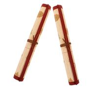 HOODANCOS 2pcs Vintage Chinese Style Bamboo Calligraphy Brush Wrap Canvas Paint Tool Organizer Case for Artists Beginners Portable Retro Brush Holder for Efficient Art Storage