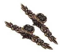 HOODANCOS 2pcs Vintage Rose Cabinet Knobs Classic Single Drawer Pull Handles for Kitchen Cupboards Wardrobes and Furniture Easy Install Decorative Hardware with Elegant Antique Style