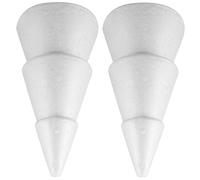 HOODANCOS 2pcs White Foam Cone Trees 20x10.5cm Polystyrene Craft Shapes for DIY Christmas Decorations, Handmade Xmas Tree Foam Cones for Holiday Arts and Crafts