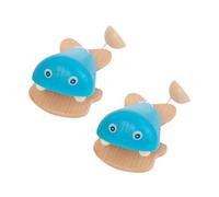 HOODANCOS 2Pcs Wooden Castanet Musical for Preschool Early Learning Fish Shape Colorful Educational Instruments Enhance Motor Skills and Hand-eye Coordination