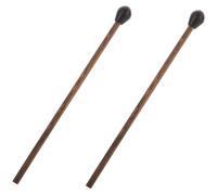 HOODANCOS 2Pcs Wooden Drum Mallets with Silicone Heads for Tongue Drum and Percussion Instruments - Lightweight Not Easy to Break Or Crack for Garden Music Practice