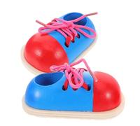 HOODANCOS 2pcs Wooden Lacing Shoe for Sturdy Montessori Educational Threading Board for Fine Motor Skills Development Learn to Tie Shoelaces Kit Pull for Early Learning and Interactive Play