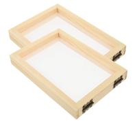 HOODANCOS 2pcs Wooden Paper Making Screens Craft Wooden Frame Handicraft DIY Mold for Family Activity Environmental Education