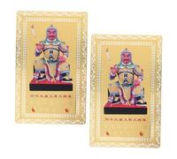 HOODANCOS 2pcs Year Horse Feng Shui Tai Sui Gold Cards Zodiac Protection Amulets by Li Cheng for Eliminating Evil Bringing Luck Happiness Traditional Chinese Wallet Decoration