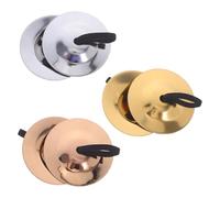 HOODANCOS 3 Pairs Cymbals Percussion Instruments for Handheld Finger Zills Brass Mini Cymbals for Orff Music Education Belly Dance Party Performance