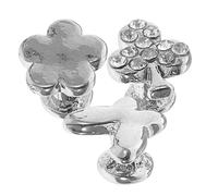 HOODANCOS 3 Pcs Silver Watch Strap Charms for 38mm Smartwatch, Silicone Band Decorative Nails with Flower, Butterfly, and Four-leaf Designs, Smartwatch Band Accessories for Personalizing