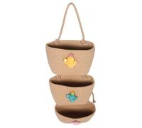 HOODANCOS 3-Tier Hanging Storage Basket with Large Capacity Cotton Rope Organizer in Boho Flower Basket Shape Multi-Functional Use for Entryways and Car Ample Storage Space Decorative